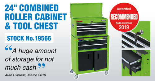 Auto Express Magazine "Best Tool Chest" - Draper Tools 24" Roller Cabinet / Tool Chest and 26" Tool Chest win Recommended