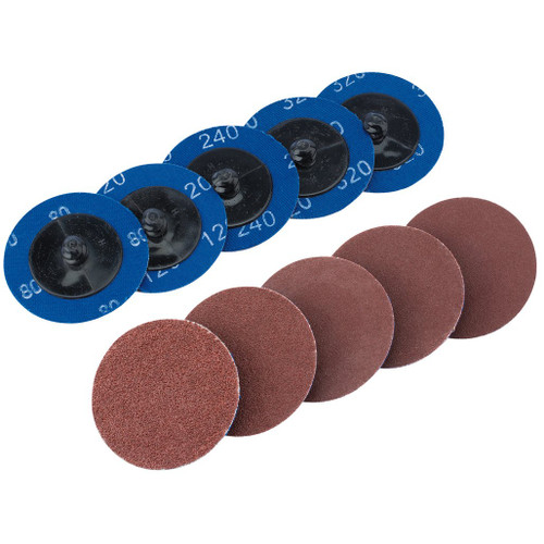 Assorted Aluminium Oxide Sanding Discs, 50mm (Pack of 10) - 75615_SD2AB.jpg
