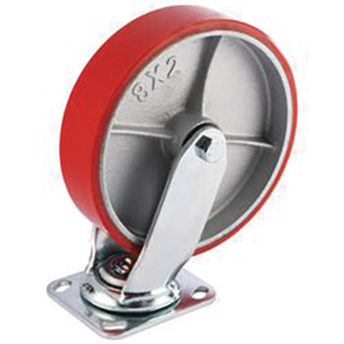 Swivel Plate Fixing Heavy Duty Polyurethane Wheel, 200mm Diameter, S.W.L. 500kg - 65532_1.jpg