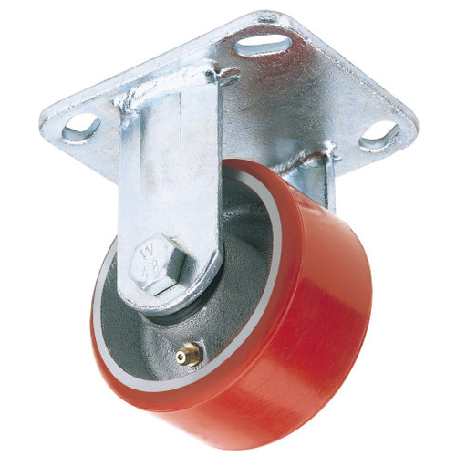 Fixed Plate Fixing Heavy Duty Polyurethane Wheel, 100mm Diameter, S.W.L. 250kg - 65525_606100F.jpg