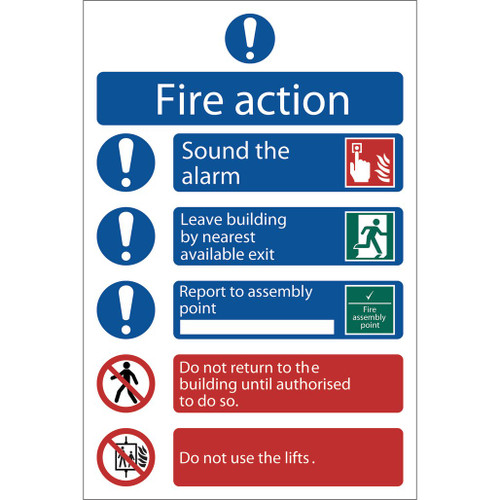 Fire Action Procedure' Mandatory Sign, 200 x 300mm, Design 2 - 72156_SS11.jpg