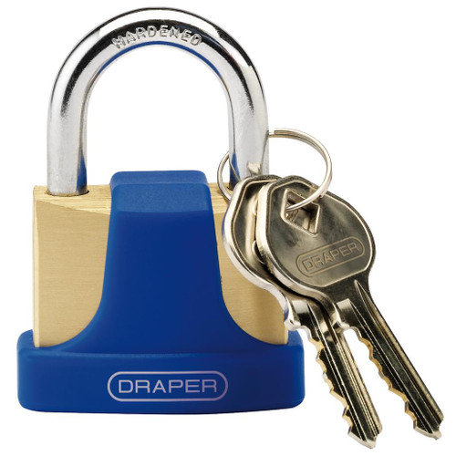 Solid Brass Padlock and 2 Keys with Hardened Steel Shackle and Bumper, 42mm - 64165_8303-42.jpg