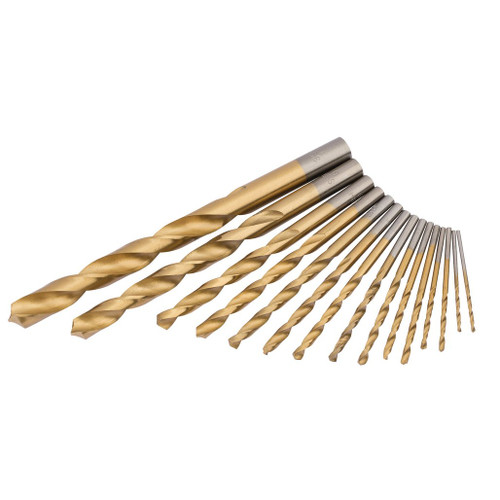 HSS Titanium Nitride Coated Drill Bit Set (15 Piece) (18549) | Draper Tools
