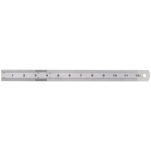 Stainless Steel Rule, 300mm, 12" - 22671_imperial.jpg