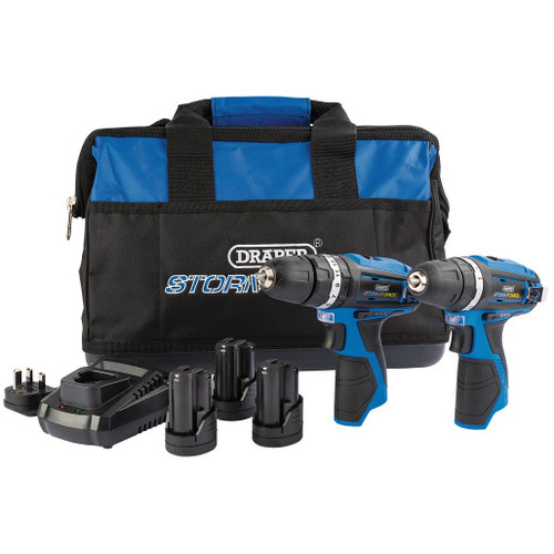 Draper Storm Force® 10.8V Power Interchange Combi Drill and Rotary Drill Twin Kit, 3 x 1.5Ah Batteries, 1 x Charger, 1 x Bag - 52031_1.jpg