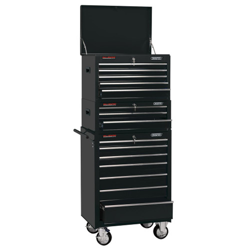 Combined Roller Cabinet and Tool Chest, 15 Drawer, 26", Black - 04594_CTCB.jpg