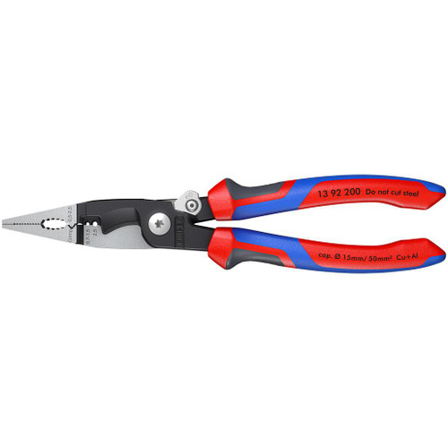 KNIPEX 13 92 200 Pliers for Electrical Installation with multi-component grips black atramentized, 200mm - 24376_1.jpg