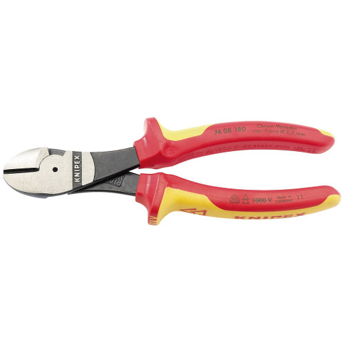 Knipex 74 08 180UKSBE VDE Fully Insulated High Leverage Diagonal Side Cutters, 180mm - 31927_7408.jpg
