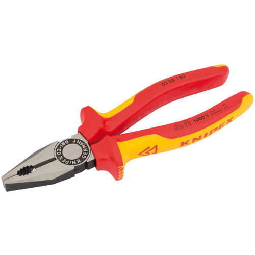 Knipex 03 08 180UKSBE VDE Fully Insulated Combination Pliers, 180mm - 31918_03-08-180UKSBE.jpg