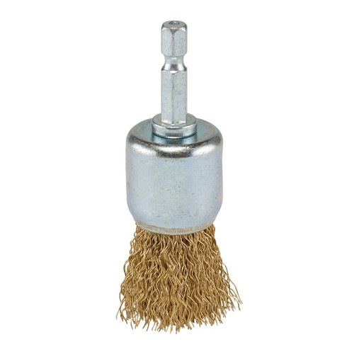 Brassed Steel Crimped Wire End Brush, 25mm - 41438_1.jpg