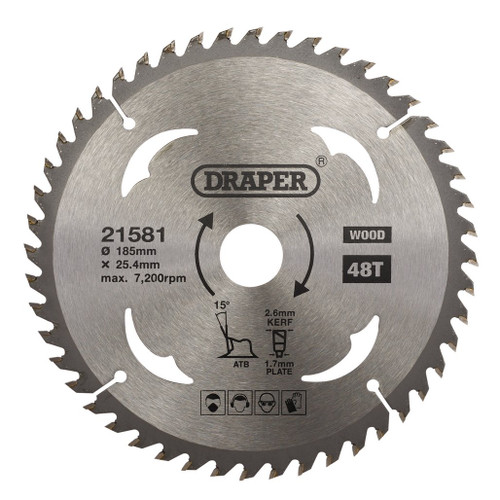 TCT Circular Saw Blade for Wood, 185 x 25.4mm, 48T  - 21581_1.jpg