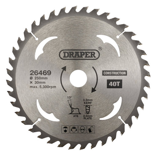 TCT Construction Circular Saw Blade, 250 x 30mm, 40T - 26469_1.jpg