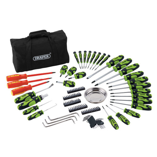 Screwdriver and Bit Set with Soft Storage Bag, Green (100 Piece)  - 03991_1.jpg