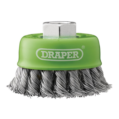 Draper 41443 - Crimped Wire Cup Brush, 60mm, M14 - Red Box Tools