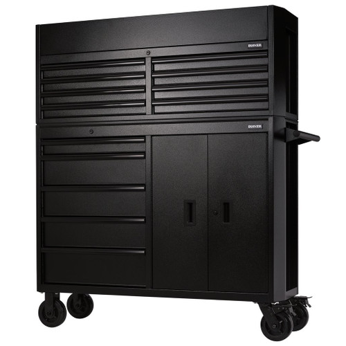 BUNKER® Combined Roller Cabinet and Tool Chest, 13 Drawer, 52", Black - 24249_1.jpg