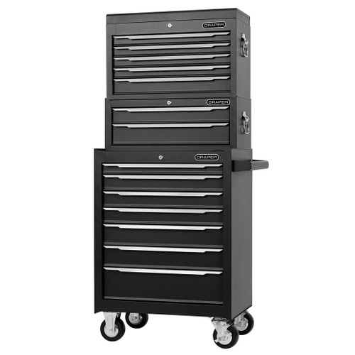 Combined Roller Cabinet, Mid Tool Chest and Tool Chest, 14 Drawer, 26" - 29455_1.jpg