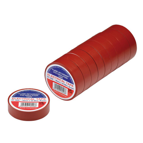Brown PVC Electrical Insulation Tape, 19mm x 20m (Pack of 10) - 29507_1.jpg
