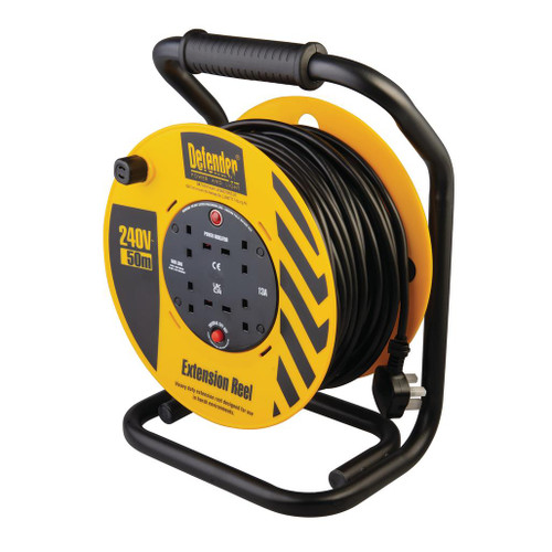Defender E86515 230V 4-Way Industrial Trade Cable Extension Reel, 50m - 36396_1.jpg