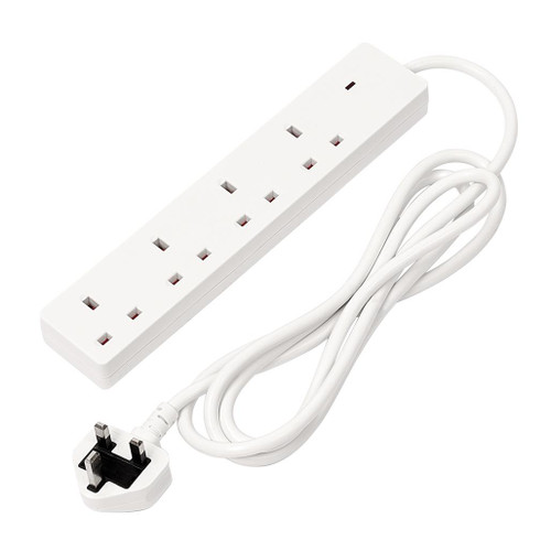 4 Way White Extension Lead, 2m - 30891_1.jpg