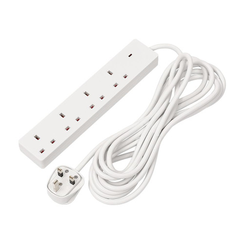 4 Way White Extension Lead, 5m  - 30899_1.jpg