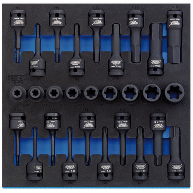 Draper Expert TX-STAR® Impact & Hex Socket Set in 1/2 Drawer EVA