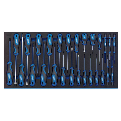 Draper Soft Grip Screwdriver And Bit Set, Blue (47 Piece) 16736 | At B&Q