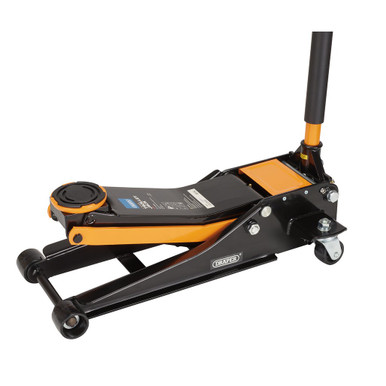 Cric Per Carrello Draper 28494 Da 3 Tonnellate – Bassa Altezza Con Doppio Pistone – Sollevamento Rapido 75-505 Mm – Arancione