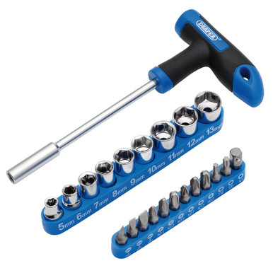 26-Piece Motocross Tool Kit – Wrenches, Hex Bits, Sockets, Screwdriver, Pliers, Cable Ties – Compact Trailside Repair Set