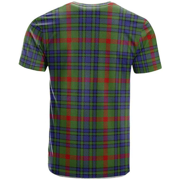 Scottish Aiton Clan Crest Tartan T-Shirt Back Side Tartan Plaid