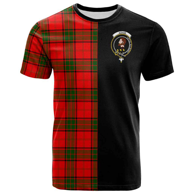 Scottish Adair Clan Crest Tartan T-Shirt Half In Me Tartan Plaid Front Side