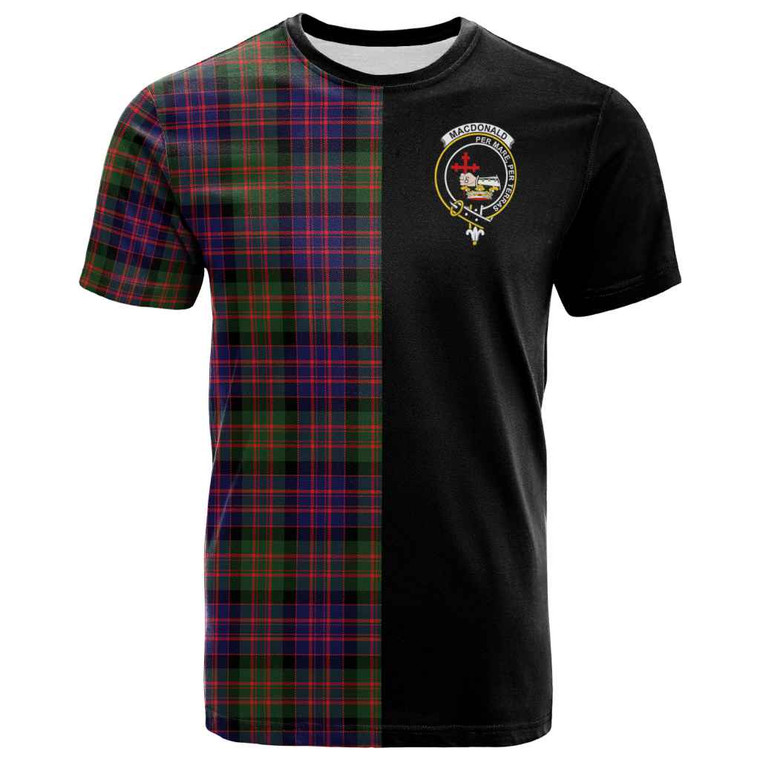 Scottish MacDonald (Clan Donald) Clan Crest Tartan T-Shirt Half In Me Tartan Plaid Front Side