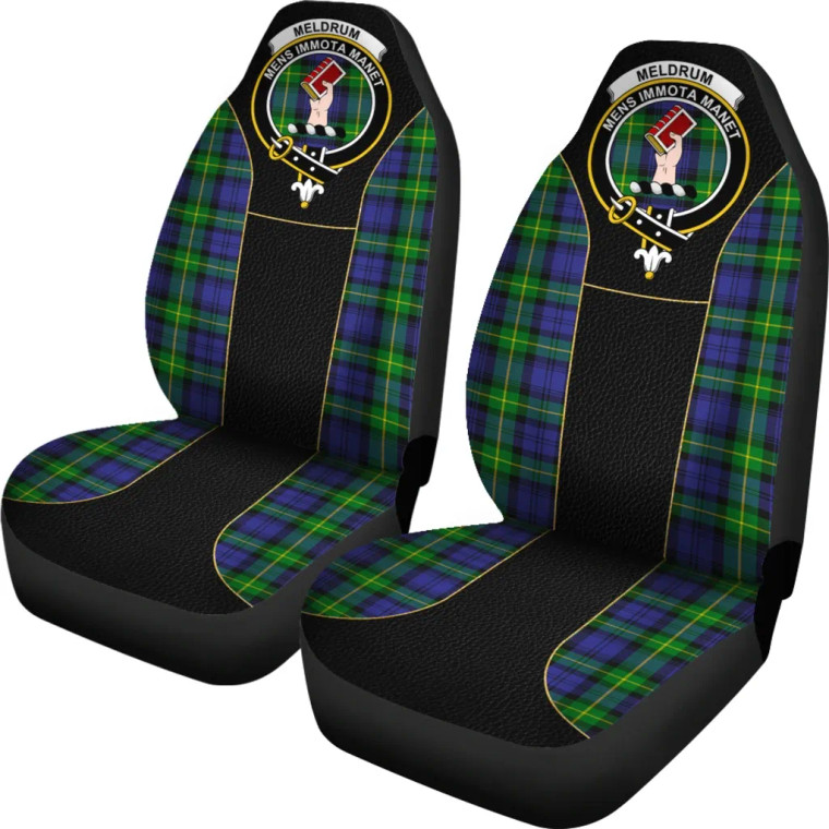 Meldrum Clan Crest Tartan Car Seat Covers - Special Style 2
