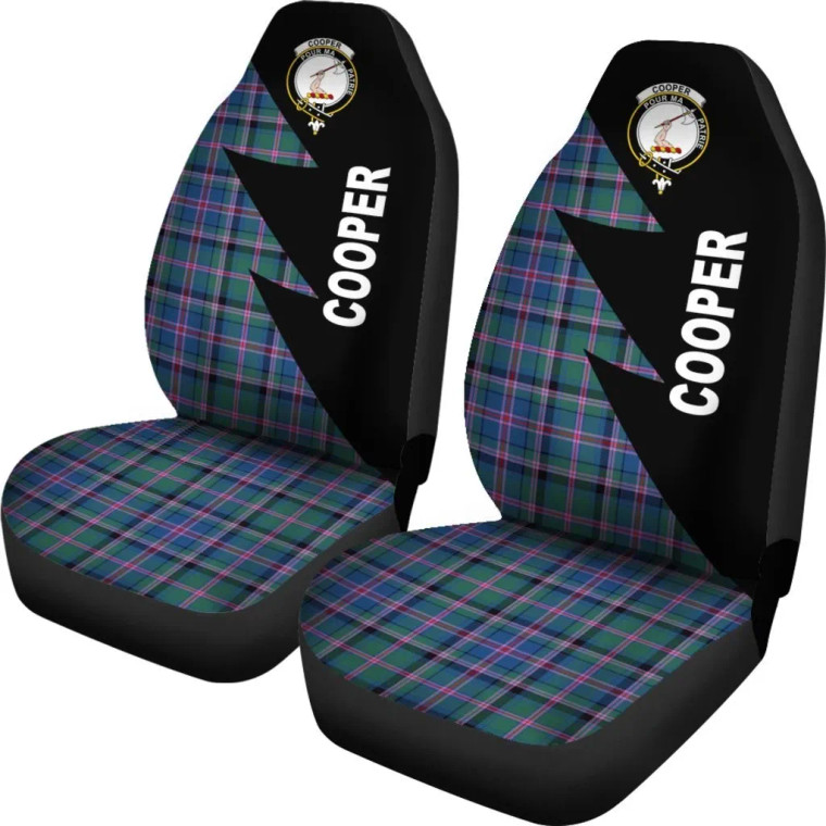 Cooper Clan Crest Tartan Car Seat Covers - Flash Style 2