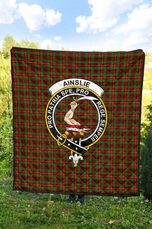 Scottish Ainslie Clan Crest Tartan Quilt Tartan Blether 2