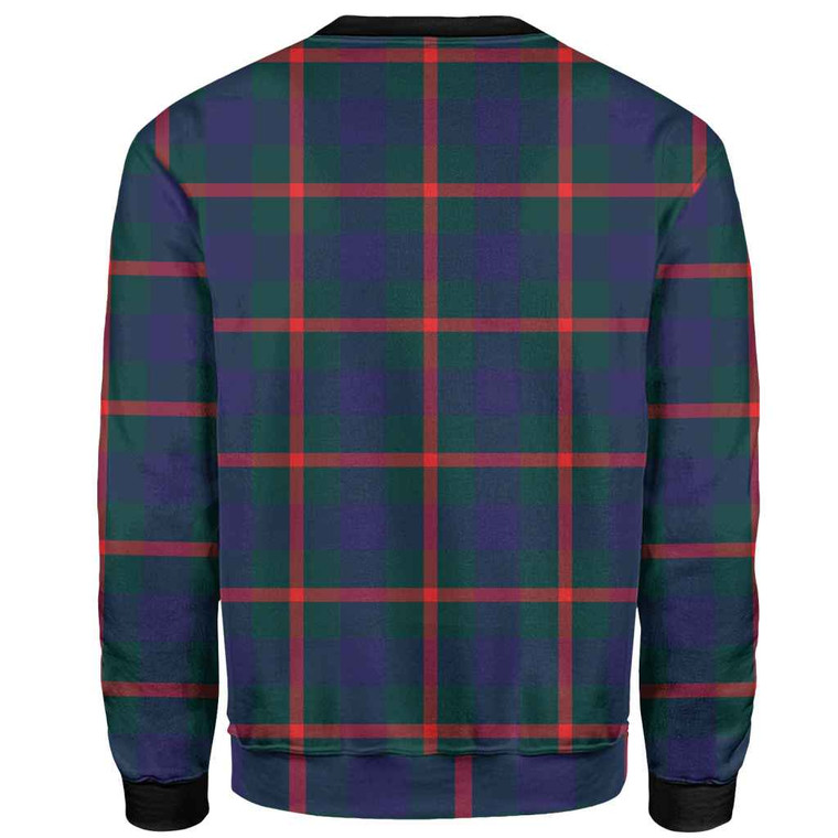 Scottish Agnew Clan Crest Tartan Sweatshirt Back Side Tartan Blether