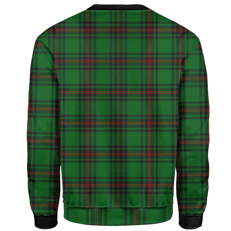 Scottish Beveridge Clan Crest Tartan Sweatshirt Back Side Tartan Blether