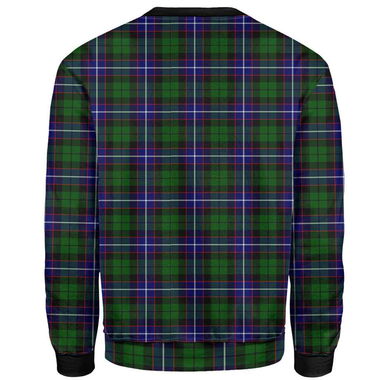 Scottish Russell Clan Crest Tartan Sweatshirt Back Side Tartan Blether