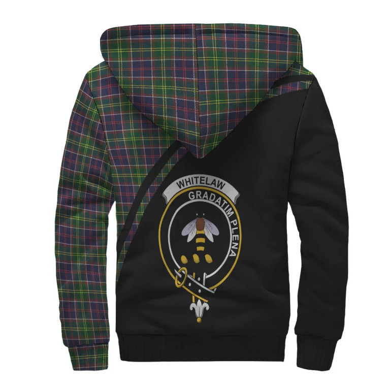 Scottish Whitelaw Clan Crest Tartan Curve Sherpa Hoodie
