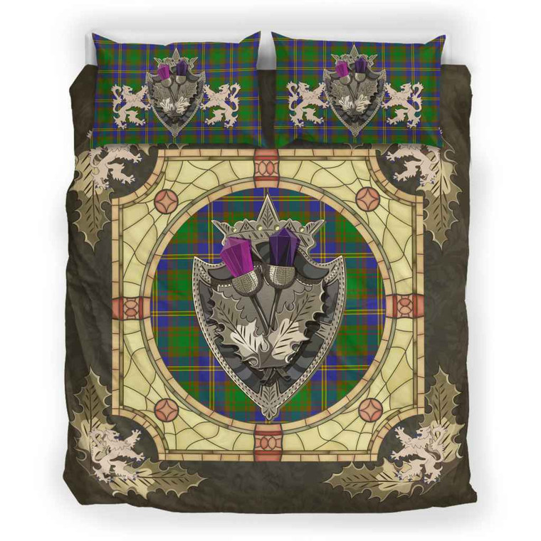 Scottish Strange of Balkaskie Clan Tartan Bedding Set - Crystal Thistle Shield Tartan Blether 2