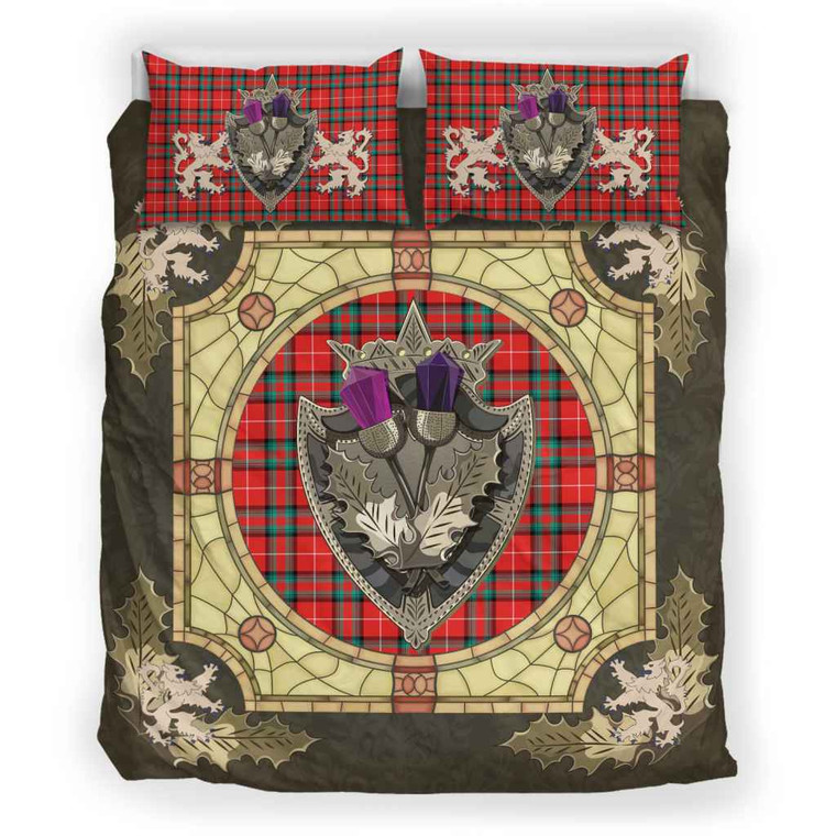 Scottish Stuart of Bute Clan Tartan Bedding Set - Crystal Thistle Shield Tartan Blether 2