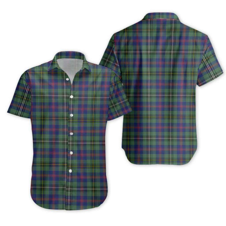 Scottish Wood Modern Clan Tartan Short Sleeve Shirt Tartan Blether