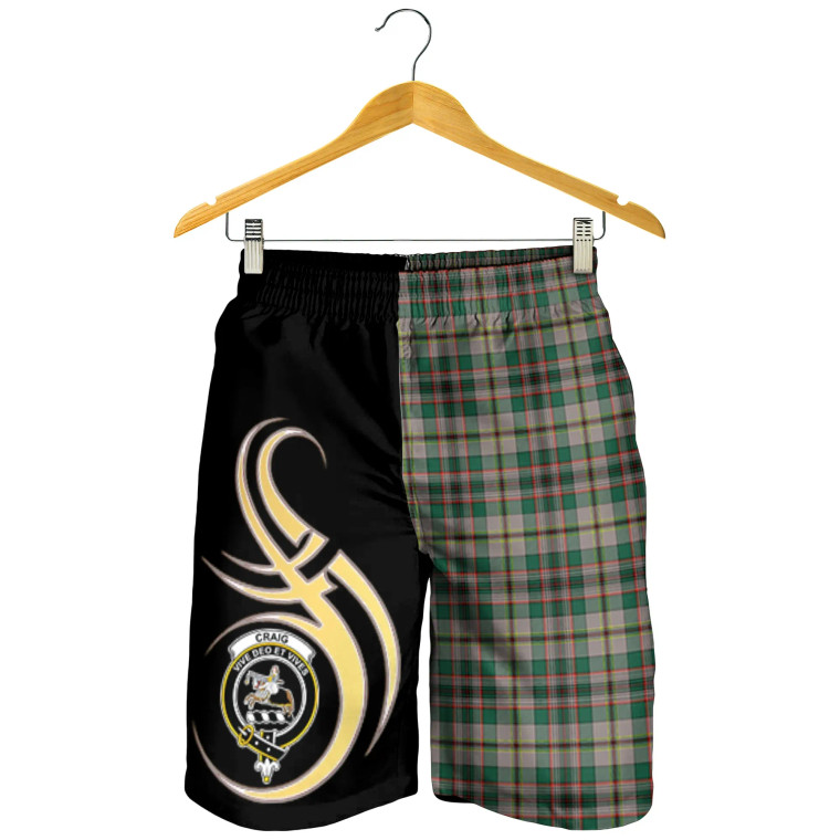 Scottish Craig Ancient Clan Crest Tartan Believe in Me Men's Shorts