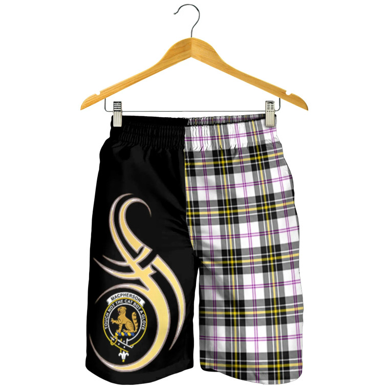 Scottish MacPherson Dress Modern Clan Crest Tartan Believe in Me Men's Shorts
