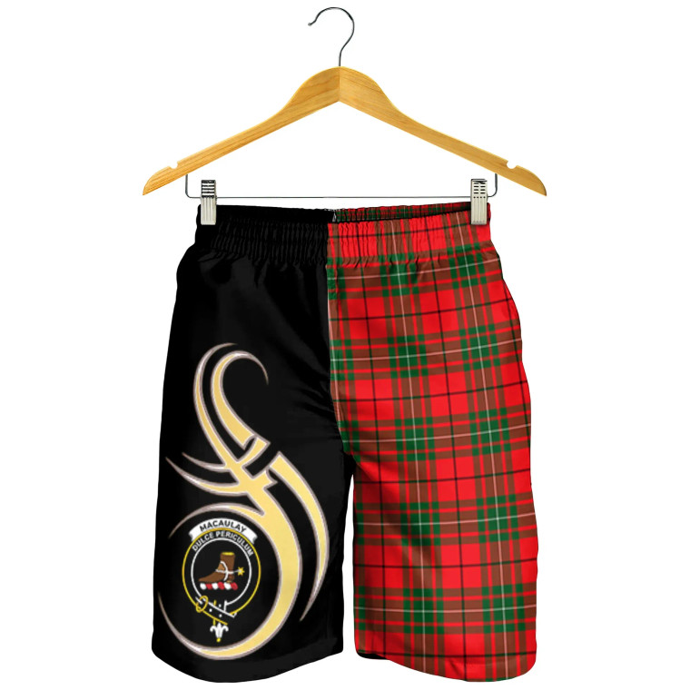 Scottish MacAulay Modern Clan Crest Tartan Believe in Me Men's Shorts