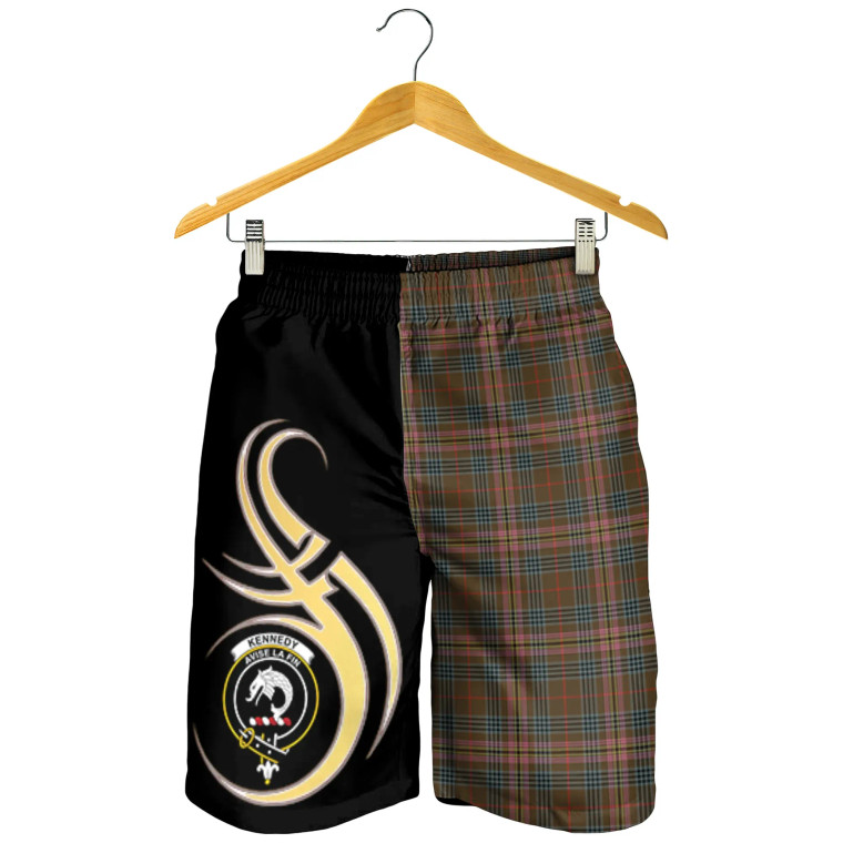 Scottish Kennedy Weathered Clan Crest Tartan Believe in Me Men's Shorts