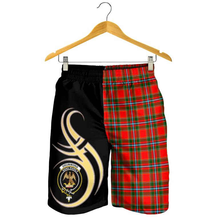 Scottish Drummond of Perth Clan Crest Tartan Believe in Me Men's Shorts