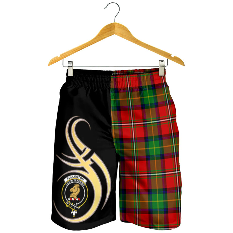 Scottish Fullerton Clan Crest Tartan Believe in Me Men's Shorts