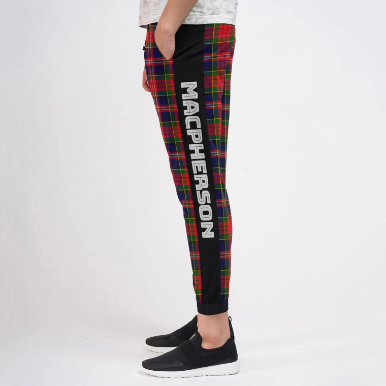 Scottish MacPherson Clan Tartan Sweatpant with Side Stripe