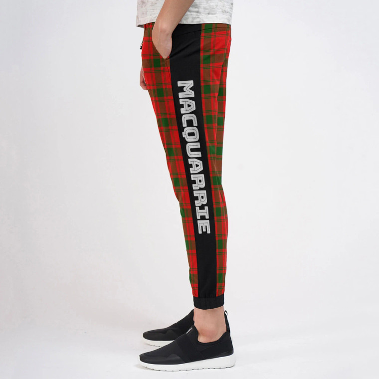 Scottish MacQuarrie Clan Tartan Sweatpant with Side Stripe
