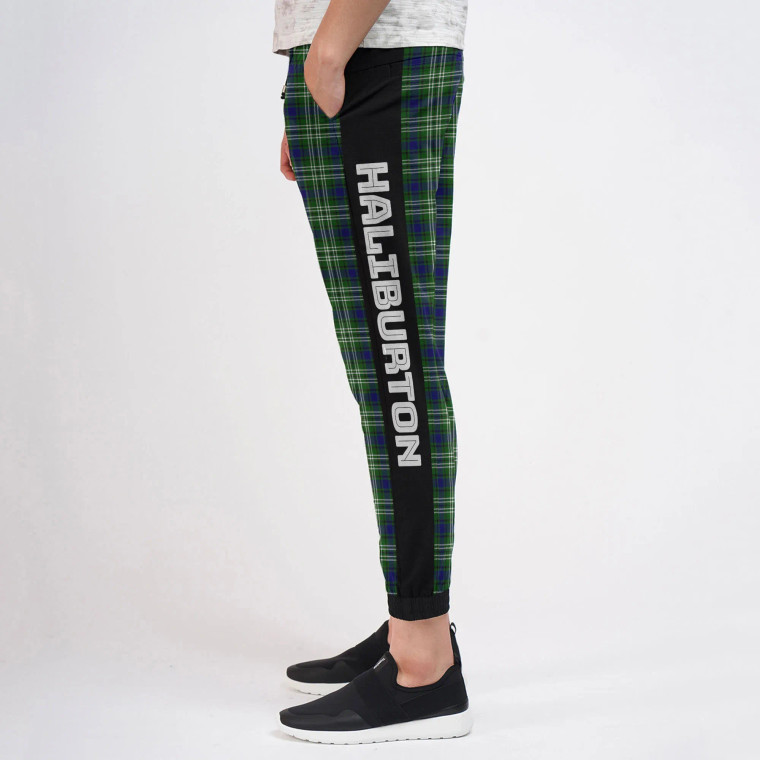 Scottish Haliburton Clan Tartan Sweatpant with Side Stripe